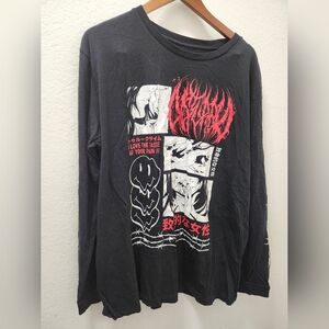 Disturbia black all‎ in anime logos long Sleeve 3XL